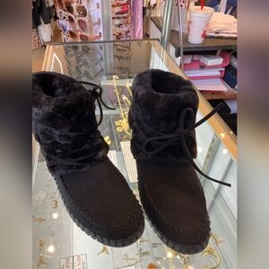 nwt Isle Jacobsen Women's Black Fur-Lined Boots